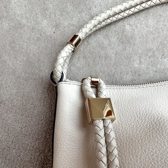 NWT Michael Kors Lexington Large Pebbled Leather Shoulder Bag | Light Cream - Picture 4 of 12
